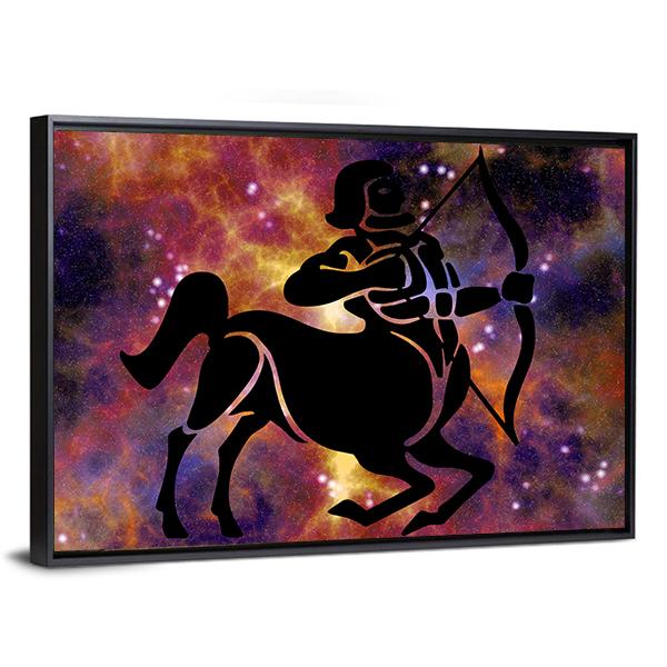 Sign Of Sagittarius Canvas Wall Art-3 Horizontal-Gallery Wrap-25" x 16"-Tiaracle
