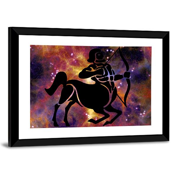 Sign Of Sagittarius Canvas Wall Art-3 Horizontal-Gallery Wrap-25" x 16"-Tiaracle