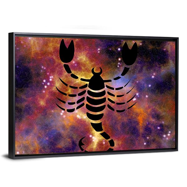 Sign Of Scorpio Canvas Wall Art-3 Horizontal-Gallery Wrap-25" x 16"-Tiaracle