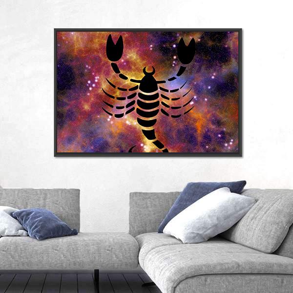 Sign Of Scorpio Canvas Wall Art-3 Horizontal-Gallery Wrap-25" x 16"-Tiaracle