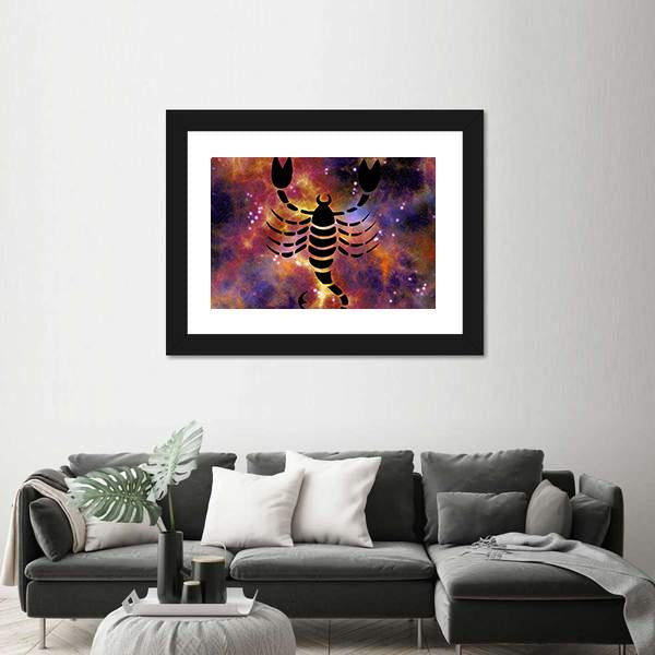 Sign Of Scorpio Canvas Wall Art-3 Horizontal-Gallery Wrap-25" x 16"-Tiaracle
