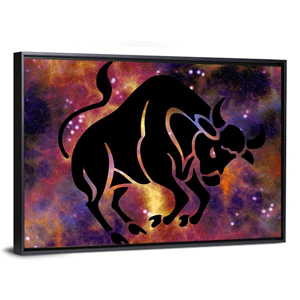 Sign Of Taurus Canvas Wall Art-3 Horizontal-Gallery Wrap-25" x 16"-Tiaracle