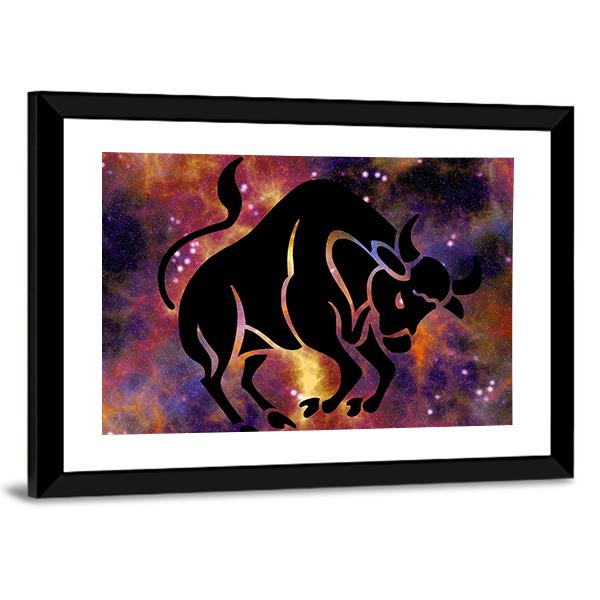 Sign Of Taurus Canvas Wall Art-3 Horizontal-Gallery Wrap-25" x 16"-Tiaracle
