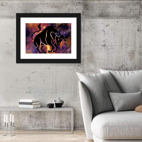 Sign Of Taurus Canvas Wall Art-3 Horizontal-Gallery Wrap-25" x 16"-Tiaracle