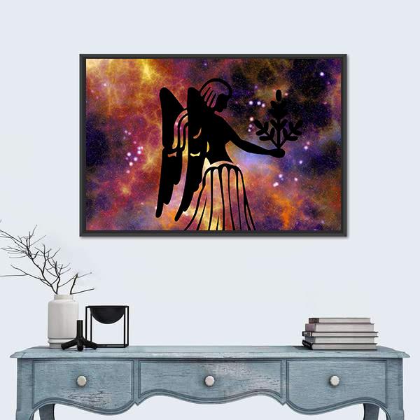 Sign Of Virgo Canvas Wall Art-1 Piece-Floating Frame-24" x 16"-Tiaracle