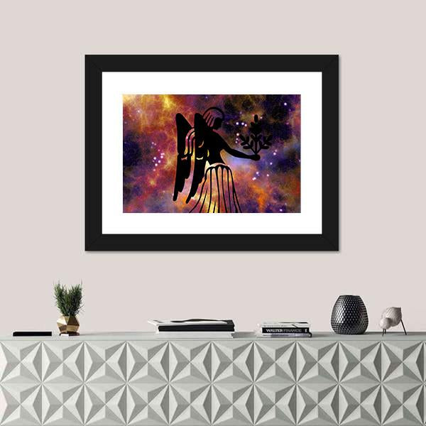 Sign Of Virgo Canvas Wall Art-1 Piece-Framed Print-20" x 16"-Tiaracle