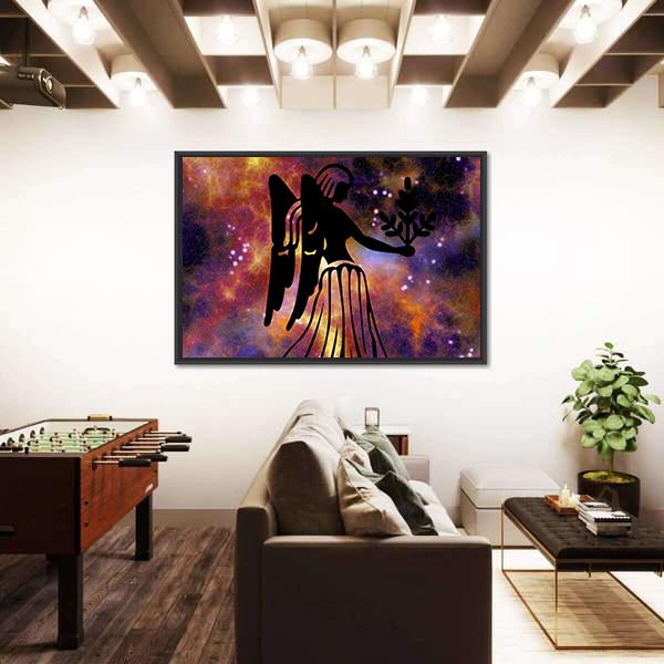 Sign Of Virgo Canvas Wall Art-3 Horizontal-Gallery Wrap-25" x 16"-Tiaracle