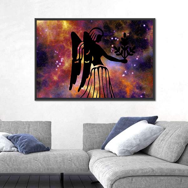 Sign Of Virgo Canvas Wall Art-3 Horizontal-Gallery Wrap-25" x 16"-Tiaracle