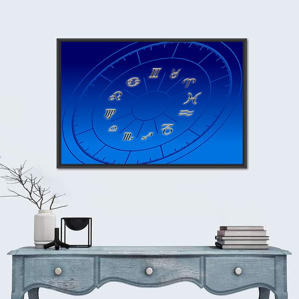 Signs Of Zodiac Fortune Canvas Wall Art-1 Piece-Floating Frame-24" x 16"-Tiaracle