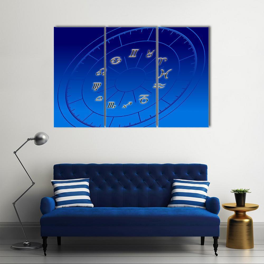 Signs Of Zodiac Fortune Canvas Wall Art-3 Horizontal-Gallery Wrap-25" x 16"-Tiaracle