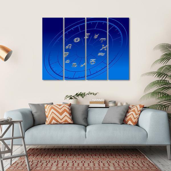Signs Of Zodiac Fortune Canvas Wall Art-4 Horizontal-Gallery Wrap-34" x 24"-Tiaracle