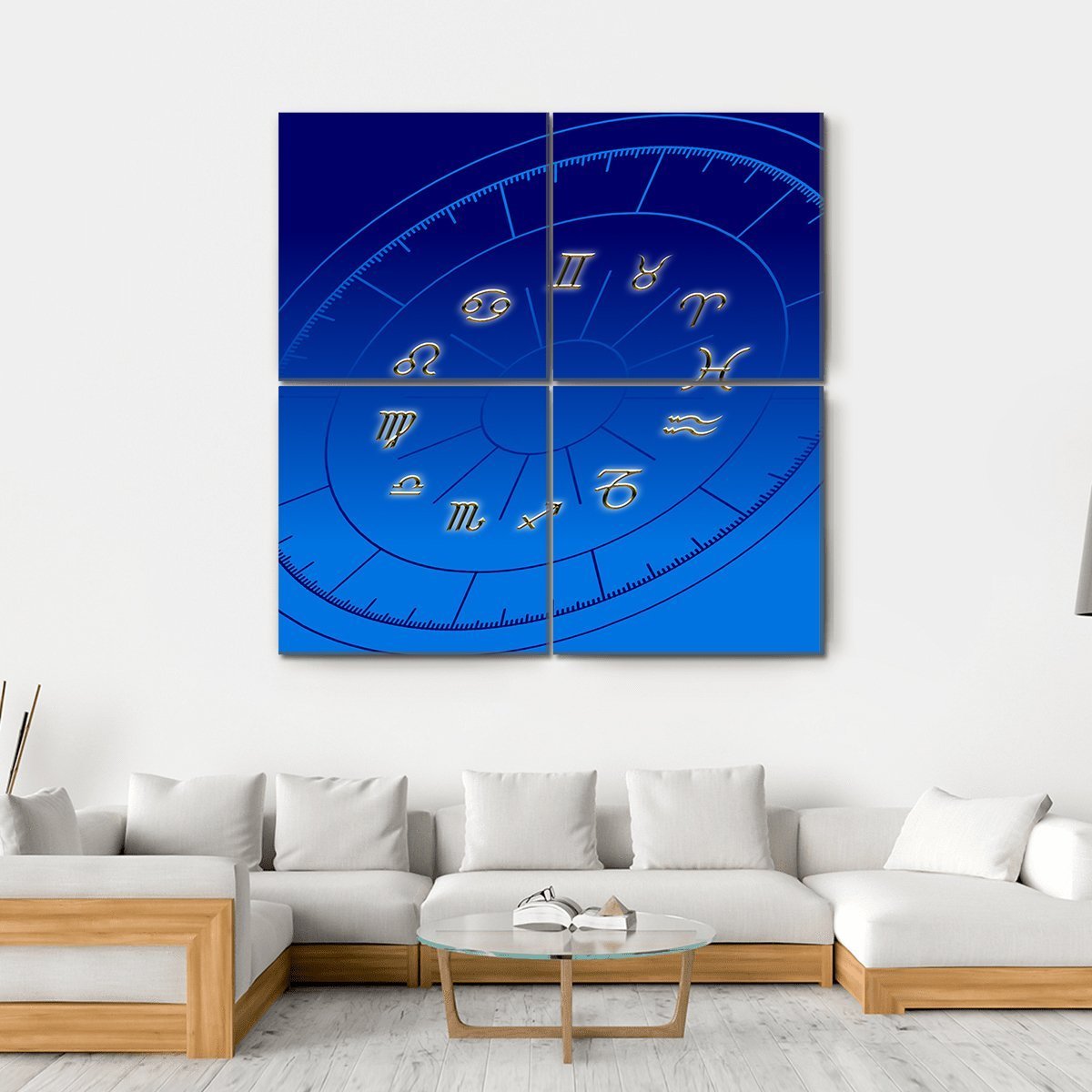 Signs Of Zodiac Fortune Canvas Wall Art-4 Square-Gallery Wrap-17" x 17"-Tiaracle