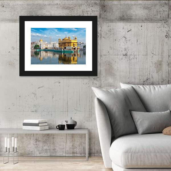 Sikh Gurdwara Golden Temple Canvas Wall Art-3 Horizontal-Gallery Wrap-25" x 16"-Tiaracle