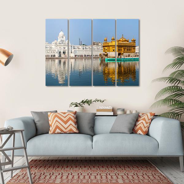 Sikh Gurdwara Golden Temple In India Canvas Wall Art-4 Horizontal-Gallery Wrap-34" x 24"-Tiaracle