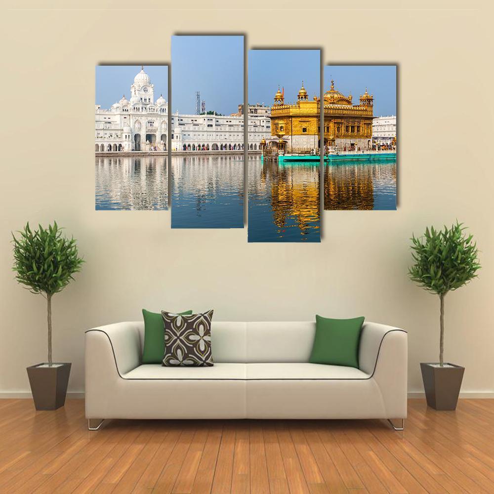 Sikh Gurdwara Golden Temple In India Canvas Wall Art-4 Pop-Gallery Wrap-50" x 32"-Tiaracle