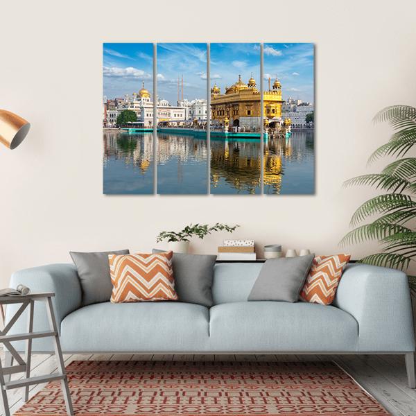 Sikh Gurdwara Golden Temple Canvas Wall Art-4 Horizontal-Gallery Wrap-34" x 24"-Tiaracle
