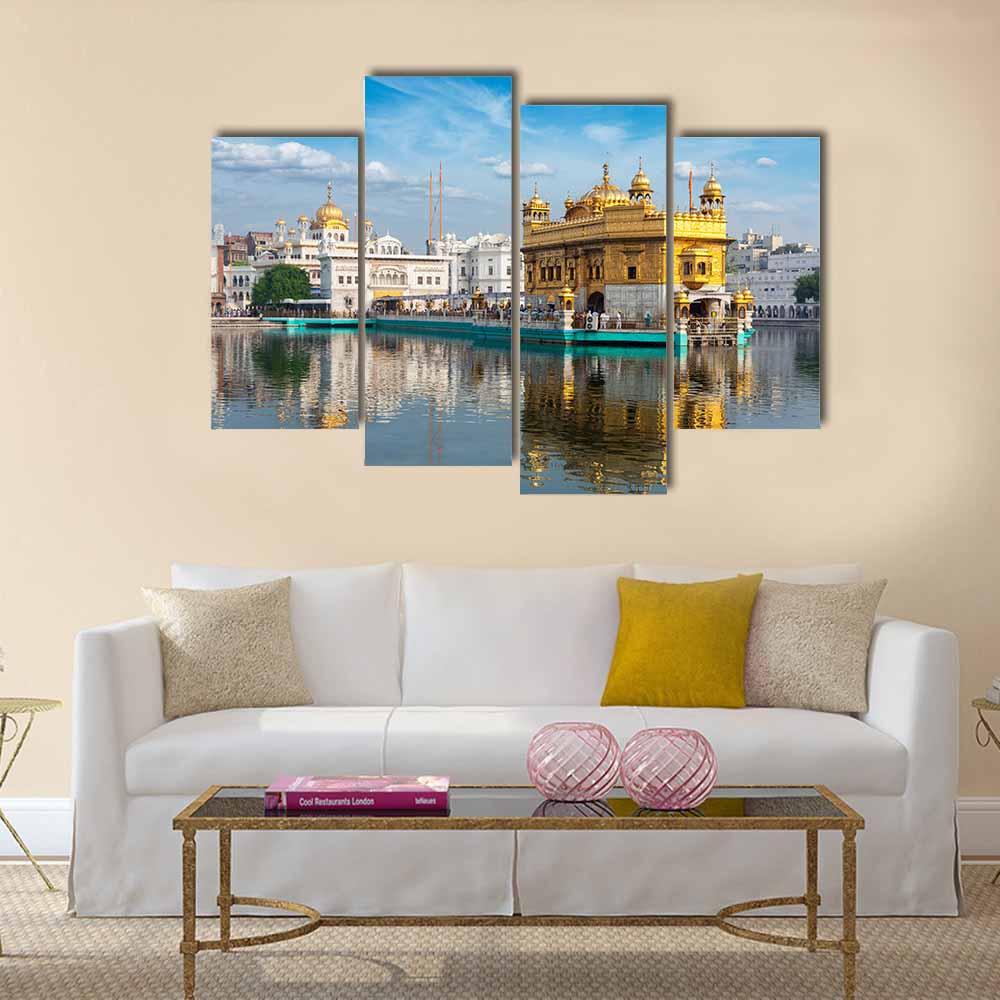 Sikh Gurdwara Golden Temple Canvas Wall Art-4 Pop-Gallery Wrap-34" x 20"-Tiaracle