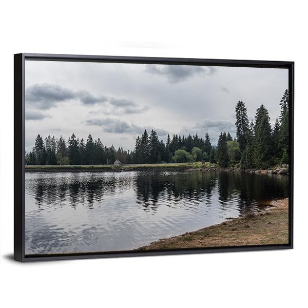 Silberteich Lake Germany Canvas Wall Art-3 Horizontal-Gallery Wrap-25" x 16"-Tiaracle