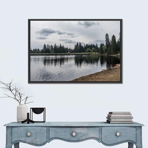 Silberteich Lake Germany Canvas Wall Art-3 Horizontal-Gallery Wrap-25" x 16"-Tiaracle