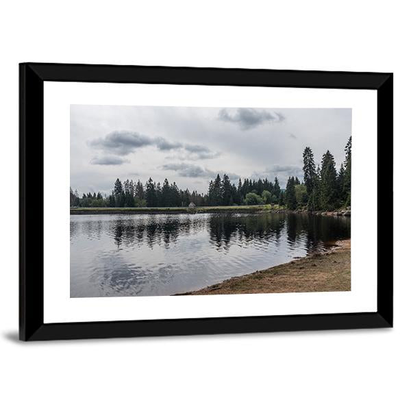 Silberteich Lake Germany Canvas Wall Art-3 Horizontal-Gallery Wrap-25" x 16"-Tiaracle
