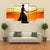 Silhouette Of A Samurai Posing At Sunset Canvas Wall Art-1 Piece-Gallery Wrap-48" x 32"-Tiaracle