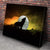 Silhouette Of Howling Wolf Canvas Wall Art-3 Horizontal-Gallery Wrap-25" x 16"-Tiaracle