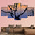 Tree Silhouette At Sunrise Canvas Wall Art-3 Horizontal-Gallery Wrap-25" x 16"-Tiaracle