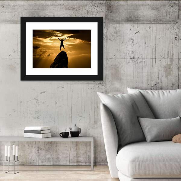 Silhouette Of Success Canvas Wall Art-3 Horizontal-Gallery Wrap-25" x 16"-Tiaracle