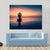 Silhouette Of Woman Practicing Yoga At The Seaside Canvas Wall Art-4 Horizontal-Gallery Wrap-34" x 24"-Tiaracle