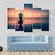 Silhouette Of Woman Practicing Yoga At The Seaside Canvas Wall Art-5 Pop-Gallery Wrap-47" x 32"-Tiaracle