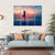 Silhouette Of Woman Standing At Yoga Pose On The Beach Canvas Wall Art-4 Horizontal-Gallery Wrap-34" x 24"-Tiaracle