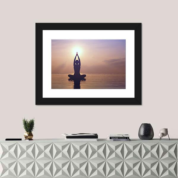 Canvas Print yoga at sunset 