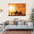 Silhouettes Of Camels At Sunset Canvas Wall Art-4 Horizontal-Gallery Wrap-34" x 24"-Tiaracle