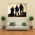 Silhouettes Of S W A T Officers Holding Their Guns Canvas Wall Art-4 Square-Gallery Wrap-17" x 17"-Tiaracle