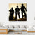 Silhouettes Of S W A T Officers Holding Their Guns Canvas Wall Art-4 Square-Gallery Wrap-17" x 17"-Tiaracle