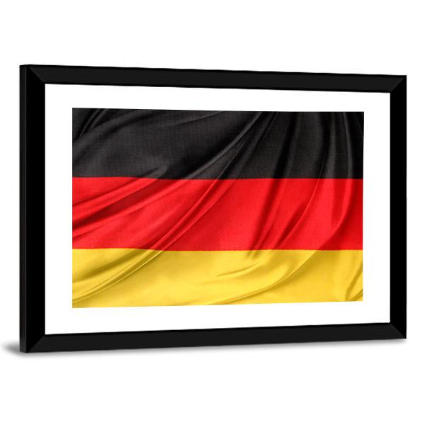 Silky German Flag Canvas Wall Art-5 Horizontal-Gallery Wrap-22" x 12"-Tiaracle