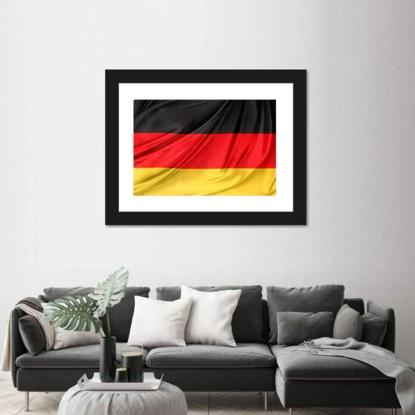 Silky German Flag Canvas Wall Art-5 Horizontal-Gallery Wrap-22" x 12"-Tiaracle