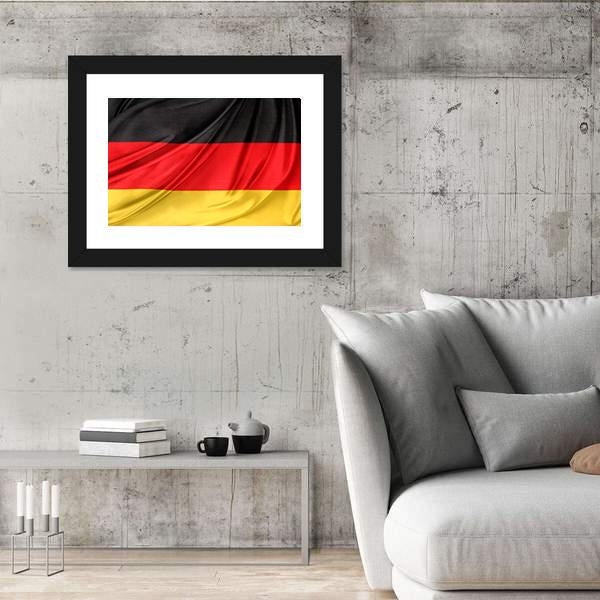 Silky German Flag Canvas Wall Art-5 Horizontal-Gallery Wrap-22" x 12"-Tiaracle