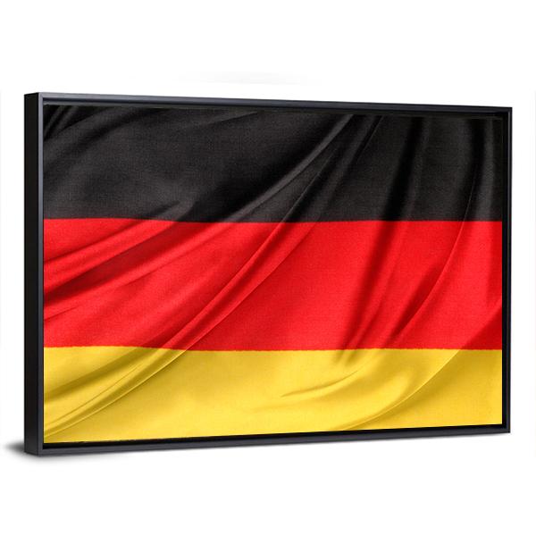 Silky German Flag Canvas Wall Art-5 Horizontal-Gallery Wrap-22" x 12"-Tiaracle