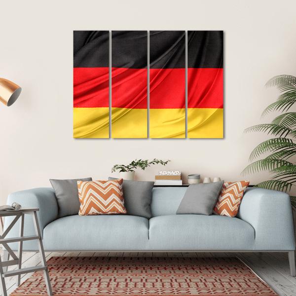 Silky German Flag Canvas Wall Art-4 Horizontal-Gallery Wrap-34" x 24"-Tiaracle