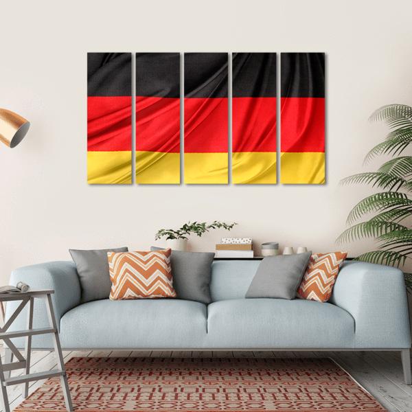 Silky German Flag Canvas Wall Art-5 Horizontal-Gallery Wrap-22" x 12"-Tiaracle