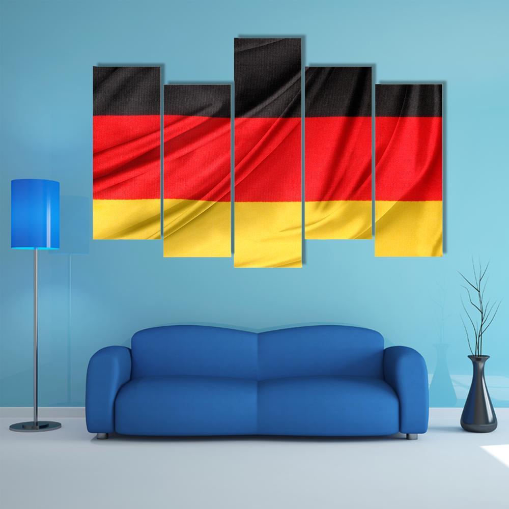Silky German Flag Canvas Wall Art-5 Pop-Gallery Wrap-47" x 32"-Tiaracle