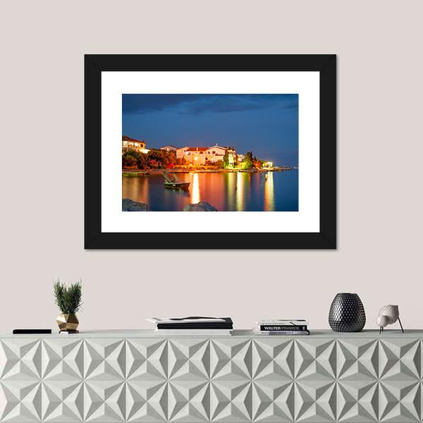 Simuni Village At Night Canvas Wall Art-1 Piece-Framed Print-20" x 16"-Tiaracle