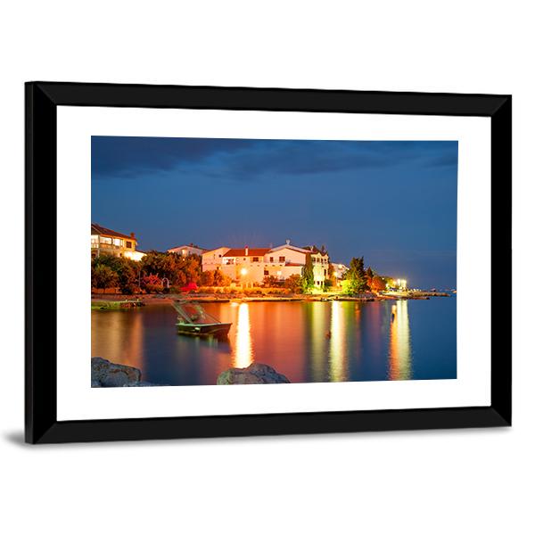 Simuni Village At Night Canvas Wall Art-3 Horizontal-Gallery Wrap-25" x 16"-Tiaracle