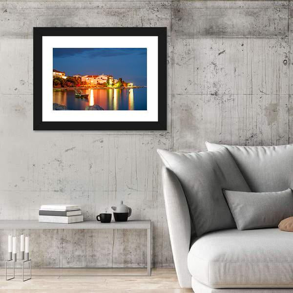 Simuni Village At Night Canvas Wall Art-3 Horizontal-Gallery Wrap-25" x 16"-Tiaracle