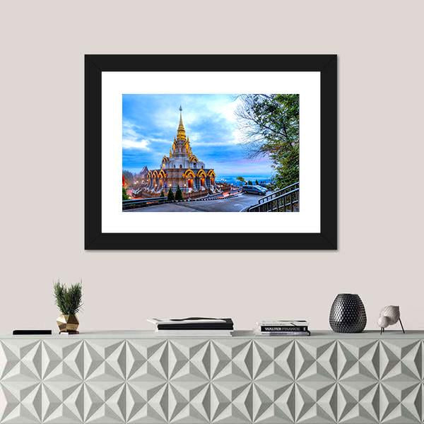 Sinakarintra Stit Mahasantikhiri Pagoda Canvas Wall Art-1 Piece-Framed Print-20" x 16"-Tiaracle
