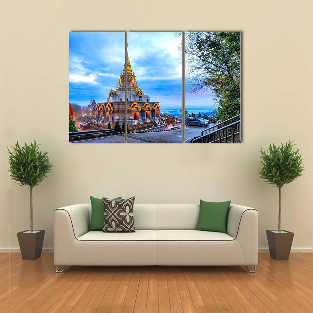 Sinakarintra Stit Mahasantikhiri Pagoda Canvas Wall Art-3 Horizontal-Gallery Wrap-37" x 24"-Tiaracle