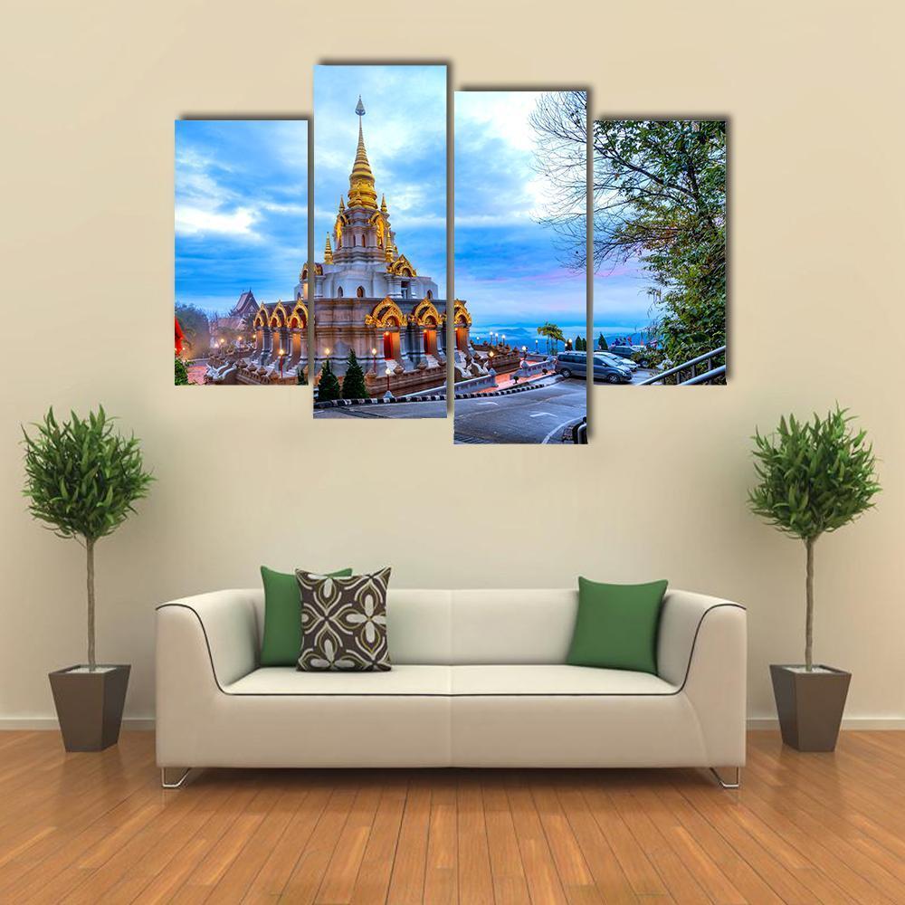 Sinakarintra Stit Mahasantikhiri Pagoda Canvas Wall Art-4 Pop-Gallery Wrap-50" x 32"-Tiaracle