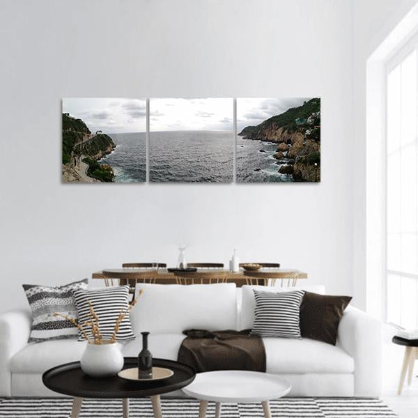 Sinfonia Acapulco Gulf Coast Panoramic Canvas Wall Art-3 Piece-25" x 08"-Tiaracle