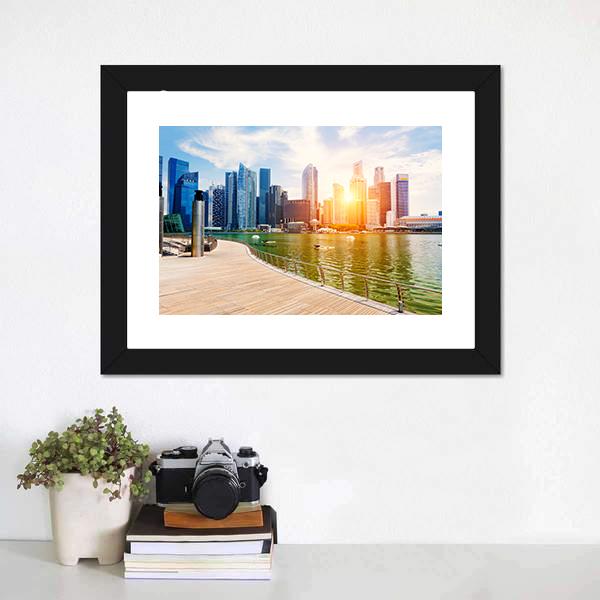 Singapore City Skyline Canvas Wall Art-3 Horizontal-Gallery Wrap-25" x 16"-Tiaracle